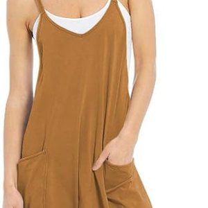 Overall-Style Sleeveless Casual Jumpsuit With Pockets